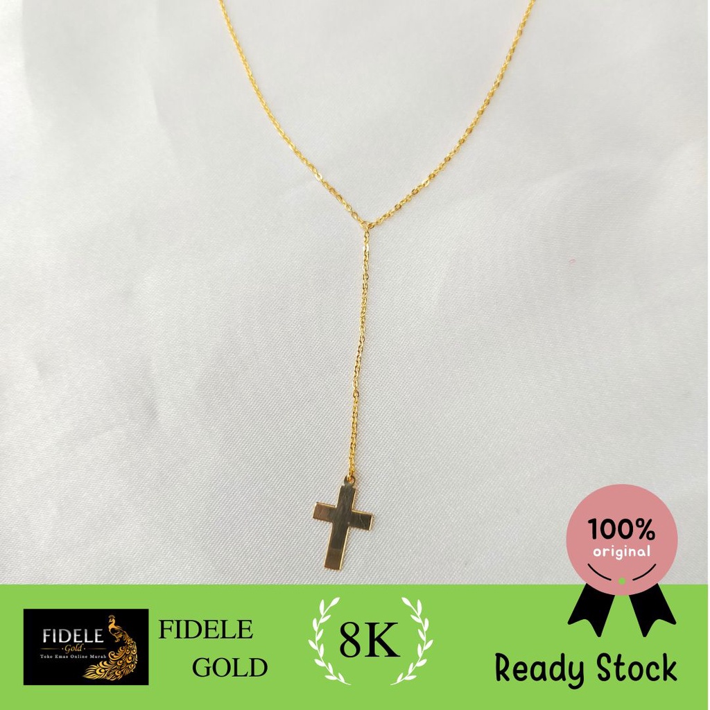 Kalung Salib Ringan Emas Asli Kadr Muda 375