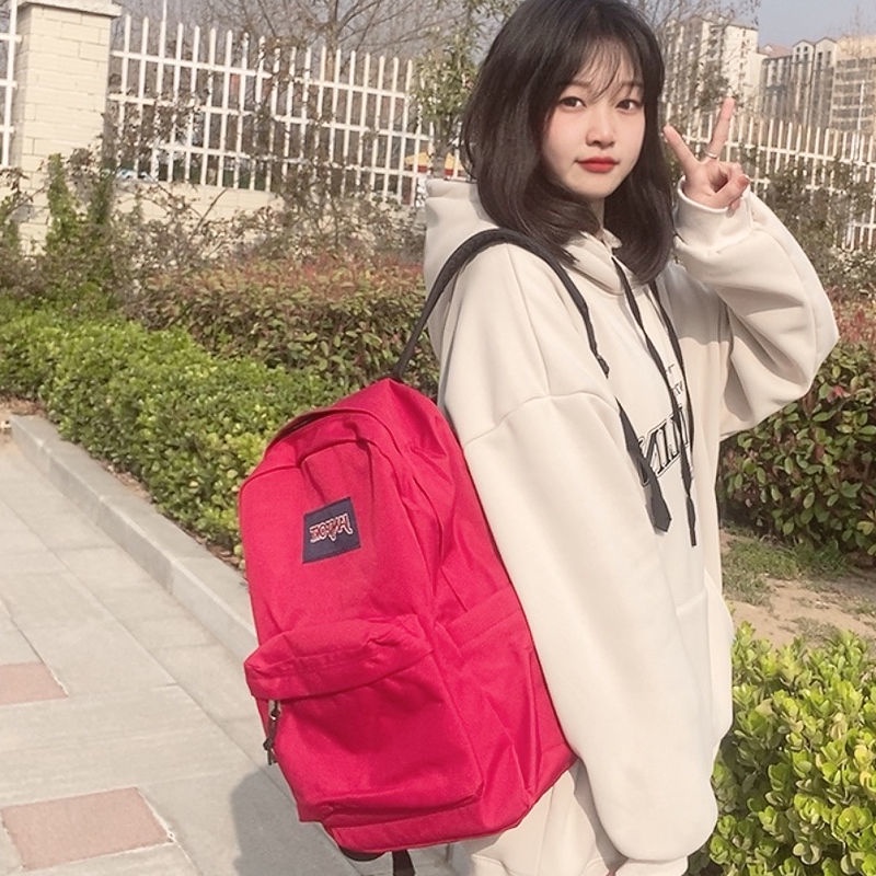 sera counter asli JanSport Jasper klasik warna solid ransel pria dan wanita dengan tas komputer tas sekolah siswa yang sama