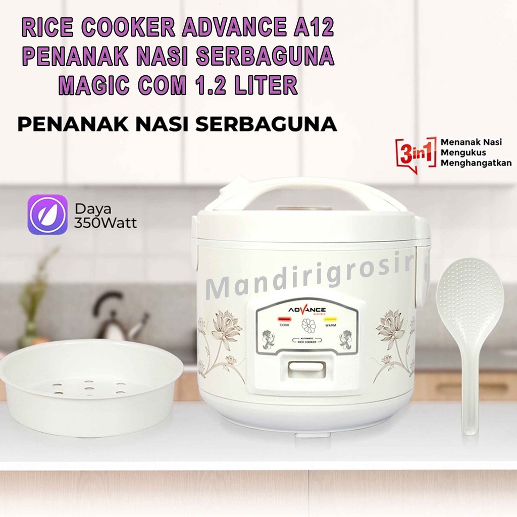 Penanak Nasi * Advance Rice Cooker A12 * Magic Com 1.2 Liter * Anti Lengket