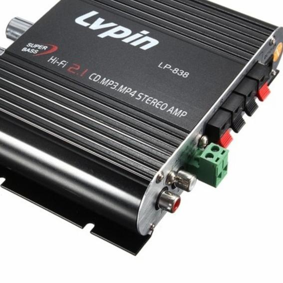 Ampli Treble Bass Booster 12V Mini Hifi Stereo Amplifier LVPIN-LP-838 - AMPLIFIER