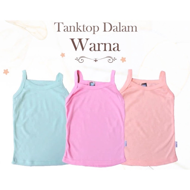 KAZEL SINGLET - Kazel Tanktop Dalam Warna 0-5 Tahun isi 3Pcs/ Tanktop Warna Anak Perempuan