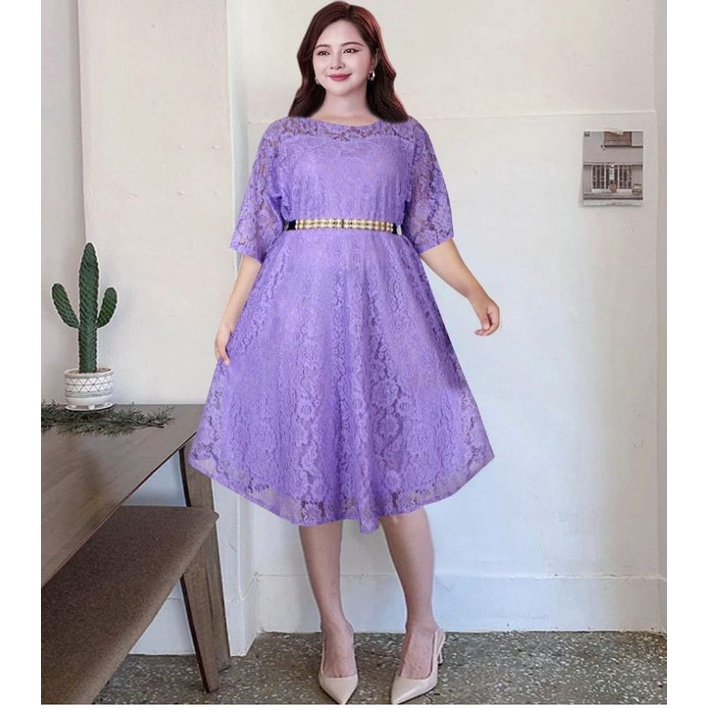 CDA Dress Brokat Wanita Bahan Brokat Premium Ukuran Jumbo ld 120_Dress Pesta Wanita