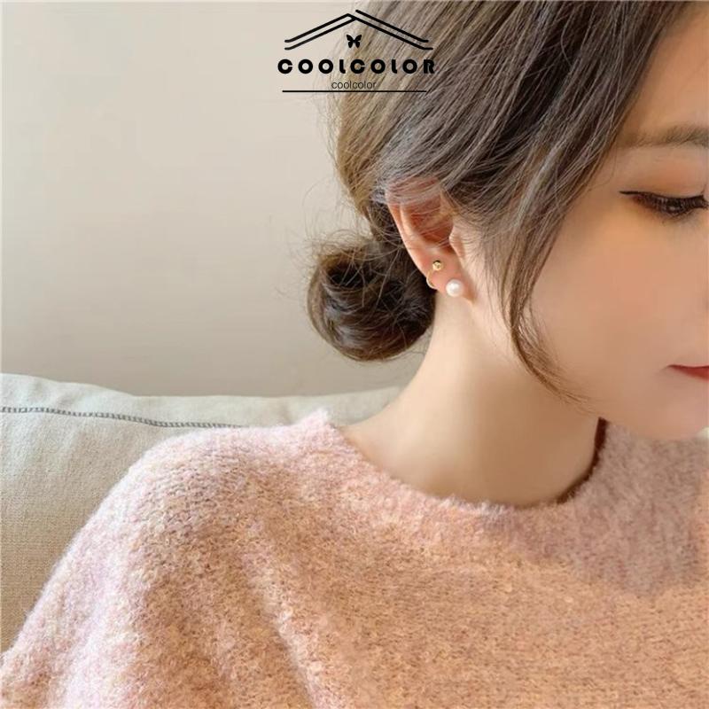 COD❤️1 Sepasang Anting S925 Mutiara Temperamen Anting Desain Sederhana Wanita Anting Kepri badian Perak S925- cl