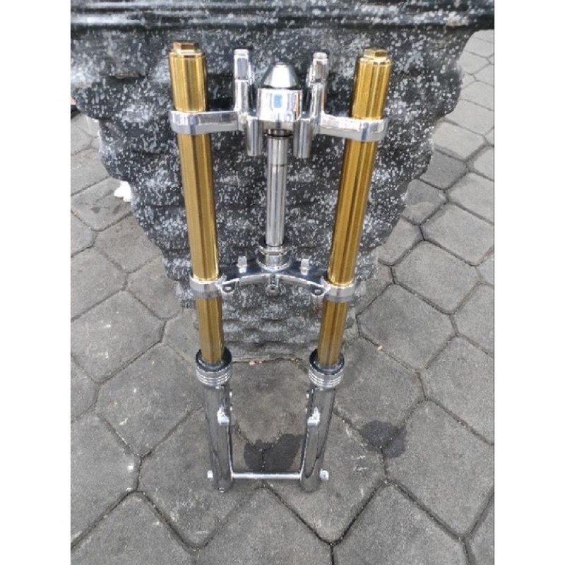 Shock skok sok depan ninja full crom chrome as gold pnp yamaha rx king terbaik