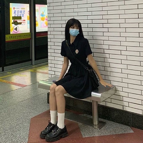 Hot girl polo skirt dress perempuan 2022 musim semi dan musim gugur baru peri Perancis rok rok in super peri mahasiswa departemen Mori