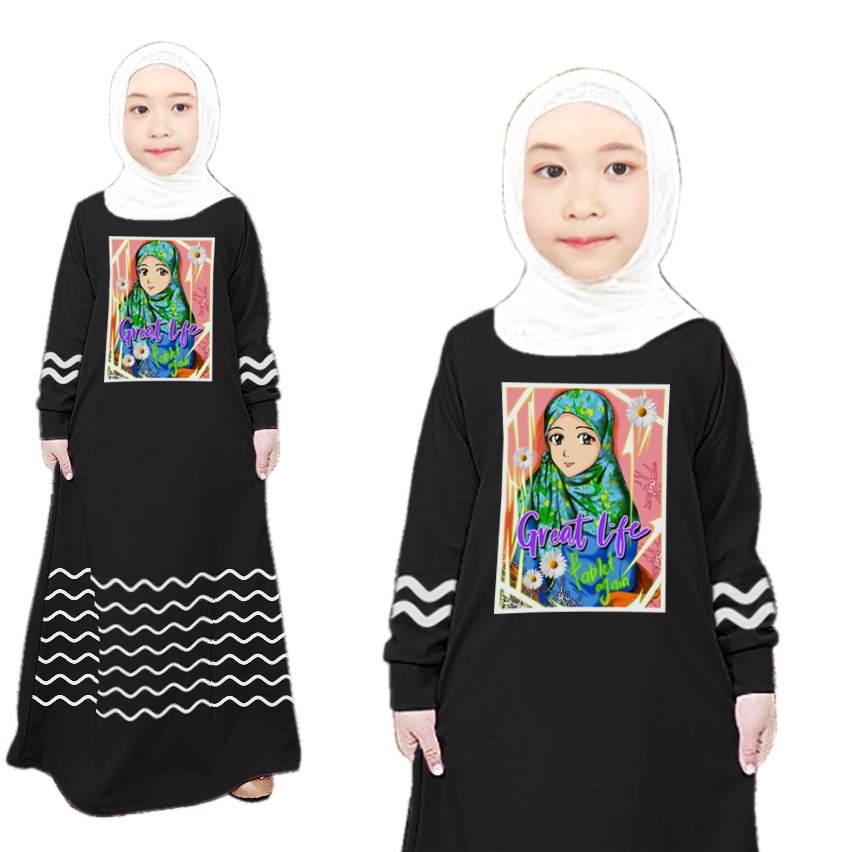 RILLO - Gamis Dress Anak Great Life usia 3-12 tahun