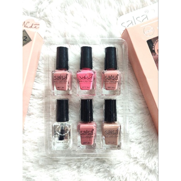 Medan Termurah Packaging isi 6 BPOM Kutek Nail Polish Set Seri Nude - Cat Kuku Salsa set 6pcs