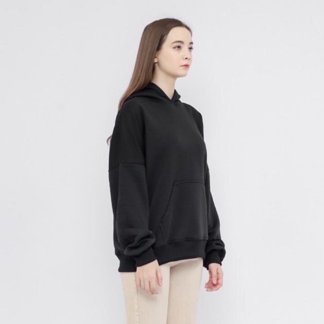 Hoodie Boxy Oversized Jaket Sweater Polos Pria (Tanpa Tali dan Resleting)