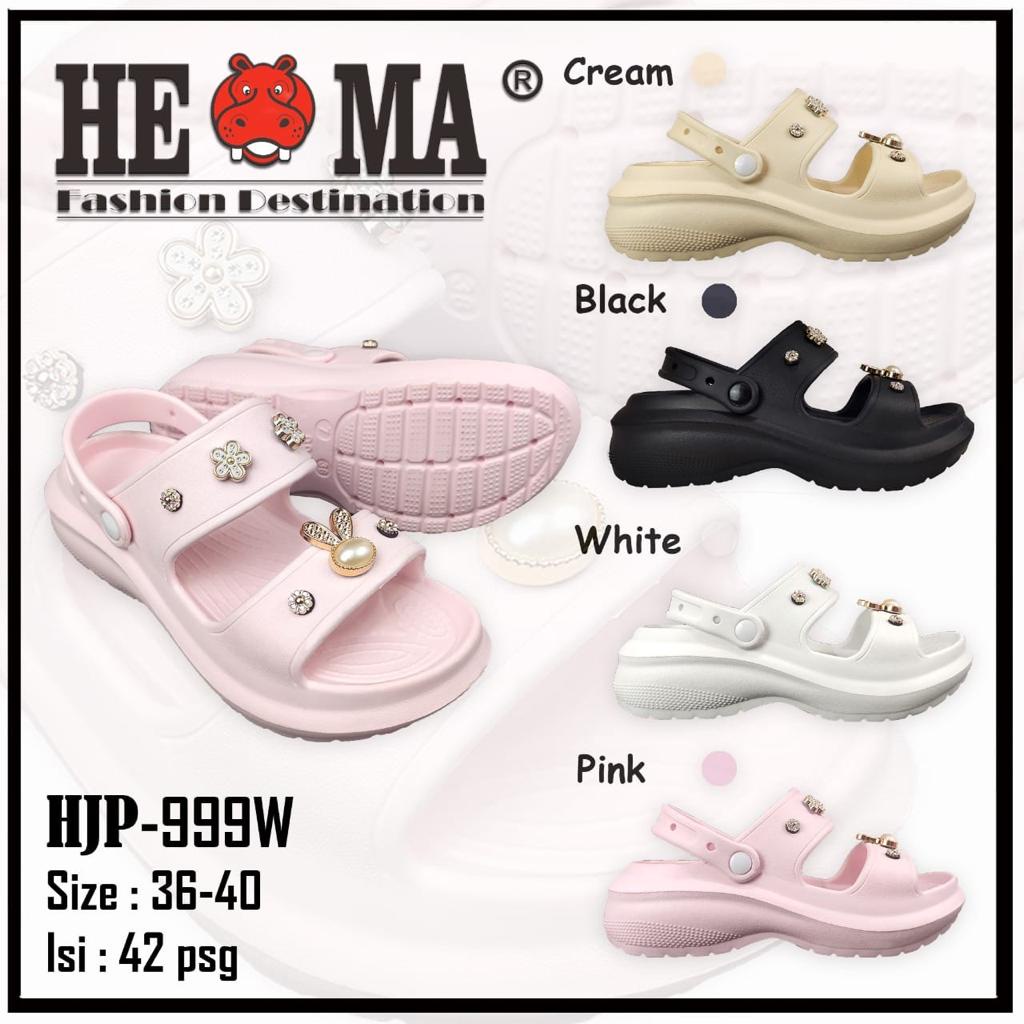 Sandal HEMA Tali belakang Platform Tebal Import Dengan Jibbitz 999-W