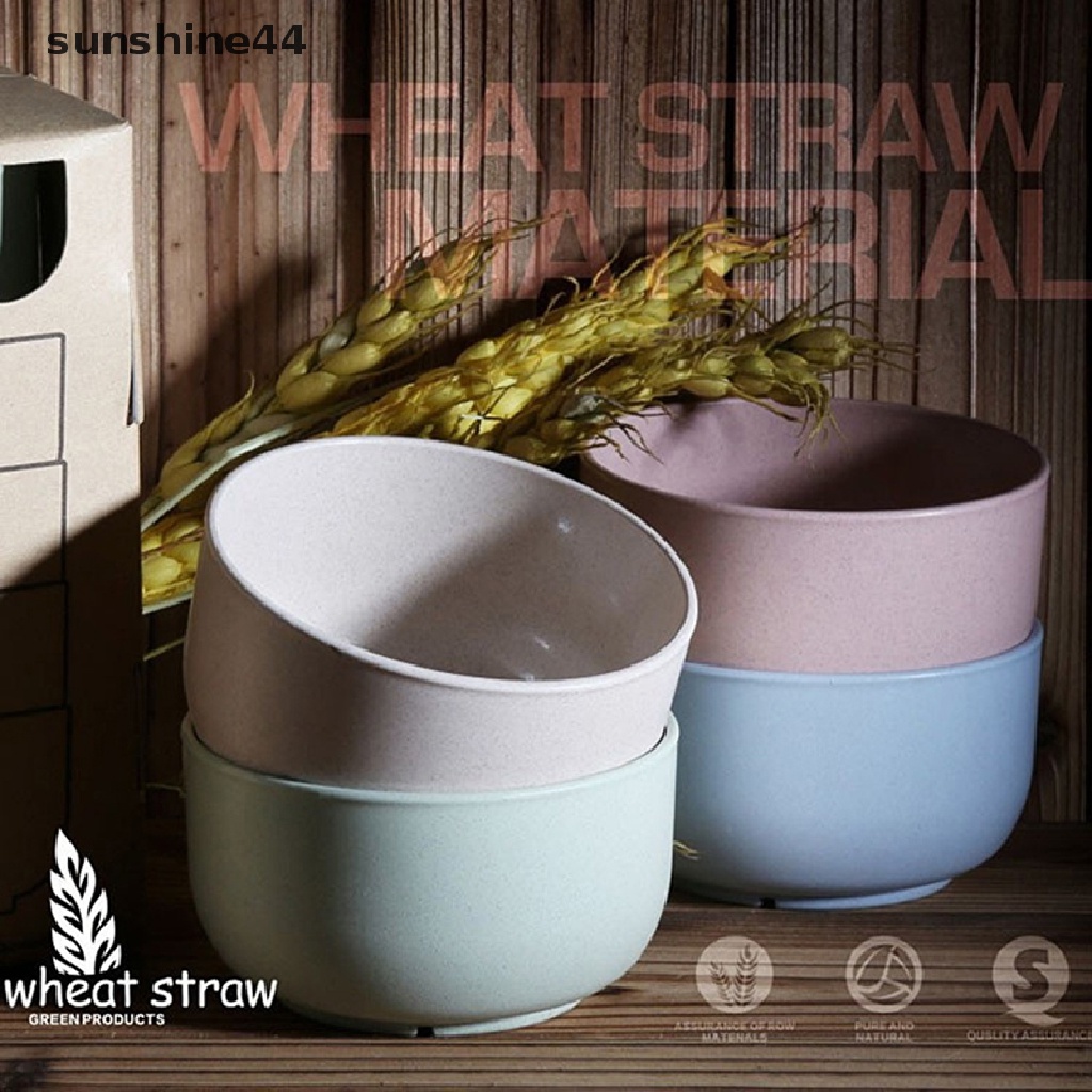 Sunshine 4pcs / Set Mangkuk Wheat Straw Food Grade Untuk Peralatan Makan