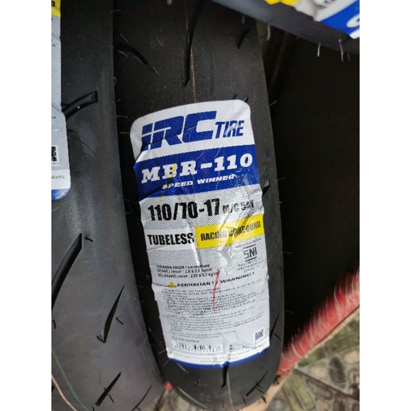 IRC SOFTCOMPOUND MBR110 110/70-17 TUBELES