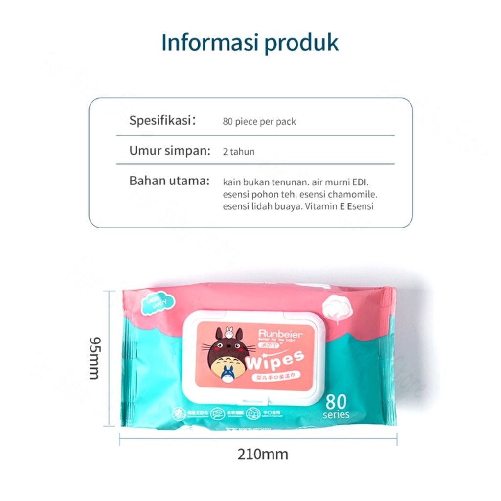 Tisu Basah 80s Tissue Basah Non perfumed non Alcohol, Aman Untuk Mata, Mulut dan Telinga Kucing/Anjing