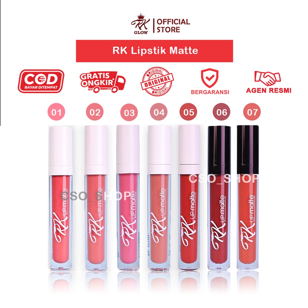 Rk Lip Cream - Rk Glow lip Cream - Rk Lip Matte Pewarna bibir Original Tahan Lama