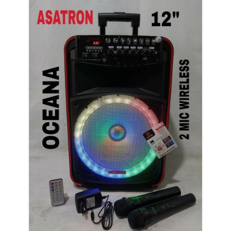 SPEAKER ASATRON OCEANA 12 INCHI SPEAKER PORTABLE FREE MIC