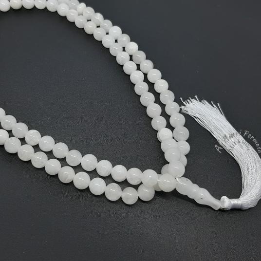 Tasbih Batu Giok Putih Asli 99 Butir - White Jade Original
