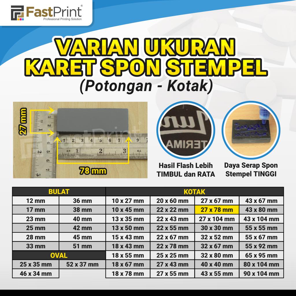 Karet Busa Spon Bahan Stempel Potongan Model Kotak 27x78MM