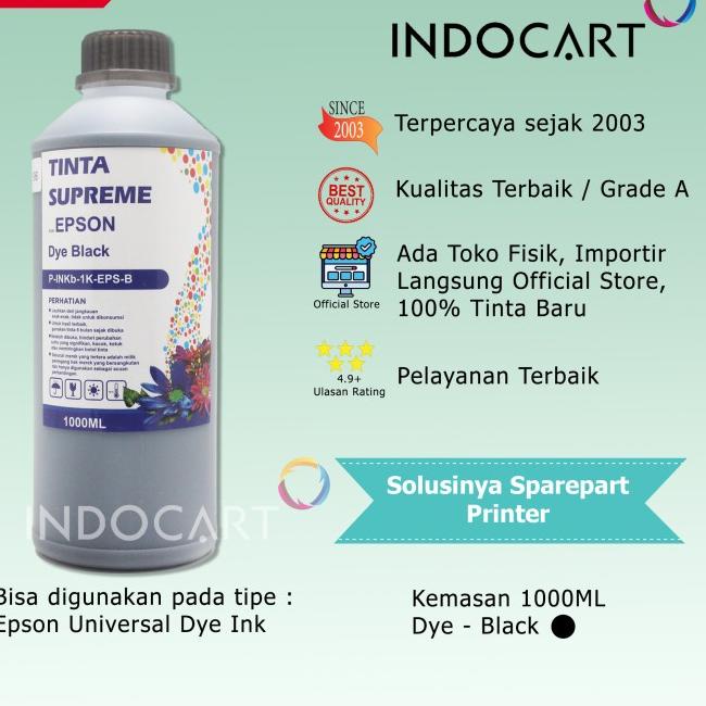 IndoCart Tinta Refill Printer Epson L100 L120 L200 L210 L310 L350-1kg - Hitam