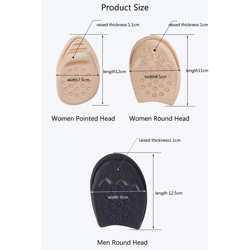 INSOLE SEPATU SNEAKERS KEBESARAN GANJALAN KAKI DEPAN SEPATU WANITA DAN PRIA GDP