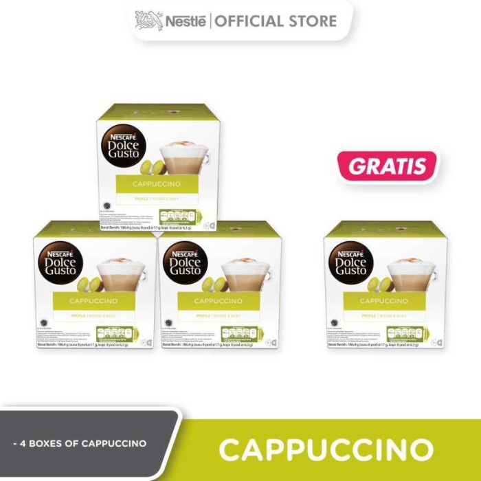 

3 BOX NESCAFE DOLCE GUSTO CAPPUCCINO KOPI KAPSUL FREE 1 BOX CAPPUCCINO