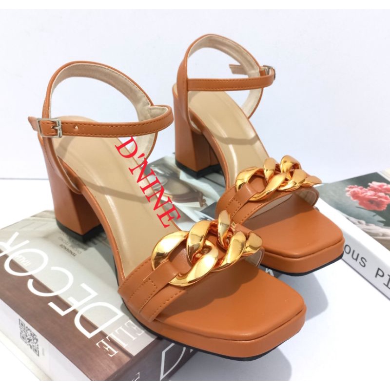 MERCY IW 02 Heels Sandal wanita platform rantai 7cm