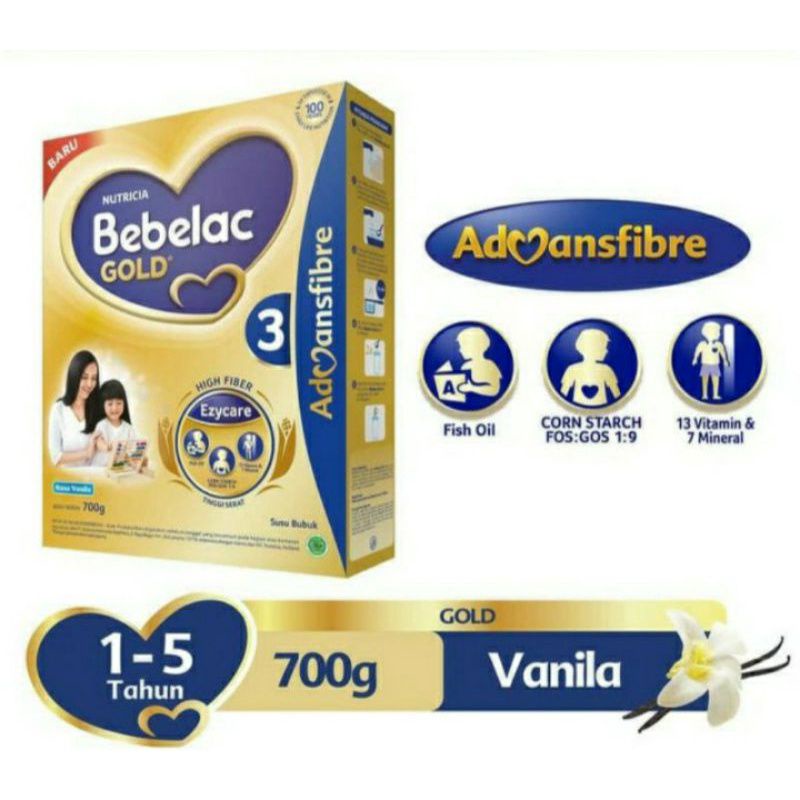 Bebelac 3 Gold  Vanila/Madu 700gr EXP Masih Lama