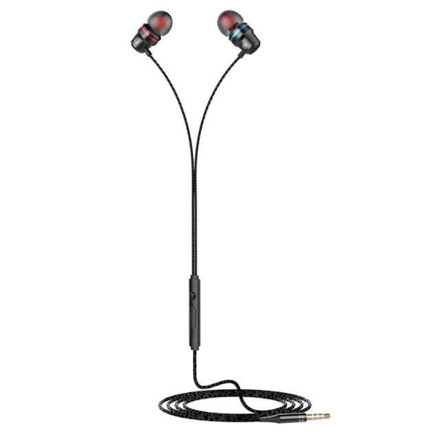 Earphone In-Ear Stereo 4D Super Bass dengan Mic + Kabel Jack 3.5mm - Type Sport Anti Keringat Headseat