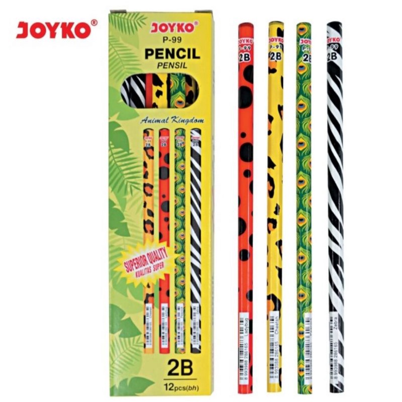 

Pensil Joyko P-99 Pencil 2B Animal Kingdom 1 Pack isi 12 Pcs Kualitas Super