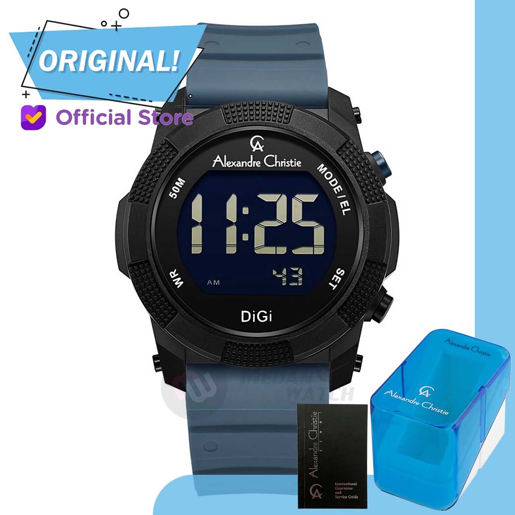 Jam Tangan Pria Digital Alexandre Christie 9367MH AC9367 AC 9367 MH 9367 MHRIPBABU Original Garansi 