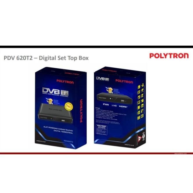 Polytron Set Top Box Pdv-610T2 Dvb T2 Receiver Tv Siaran Digital Stb