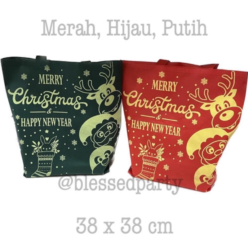 

12pcs TAS SPUNBOND NATAL CHRISTMAS GOODIEBAG JAHIT NATAL SPUNBOUND LIPAT