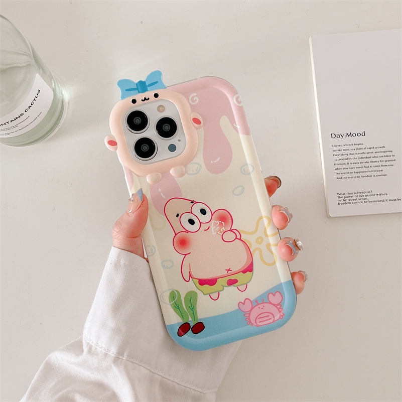 Soft Case Silikon Motif SpongeBob Untuk iPhone 14 13 12 11 Pro Max X Xr Xs Max 7 8 6 6s Plus SE 2020