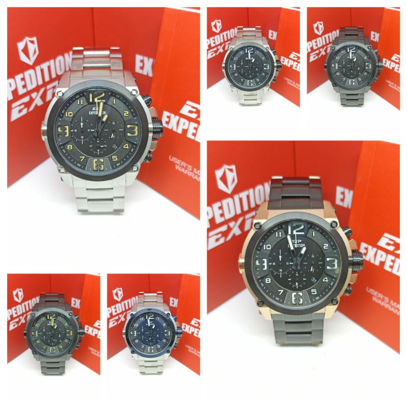Jam Tangan Pria Expedition 6605 E6605 EXP 6605 Tali Besi / Stainless steel