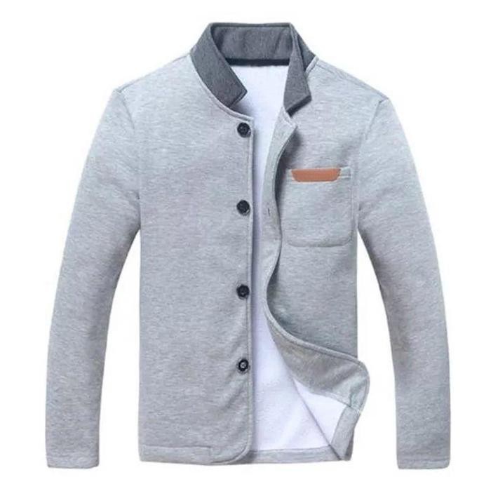 Jaket Kemeja Blazer Semi Jas Slim Fit Model Putih M Stylish Jacket Pria Distro Bisa COD Bahan Tebal 
