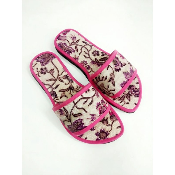 sandal wanita teplek slop batik terbaru terlaris