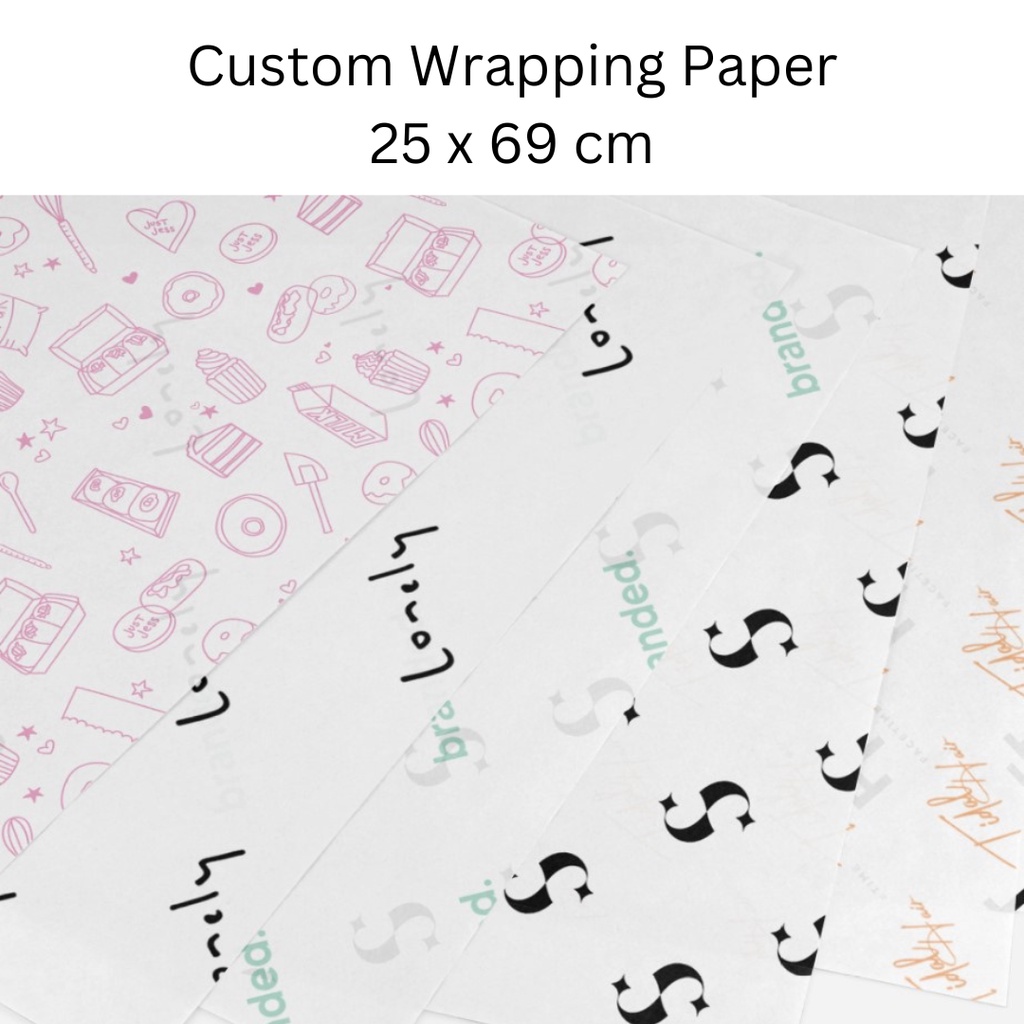

Custom Wrapping Paper / Wrapping paper ramah lingkungan 25 x 69 cm