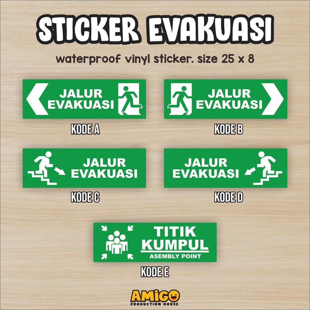 

Sign Evakuasi Sticker Tangga Evakuasi Stiker Titik Kumpul waterproof vinyl