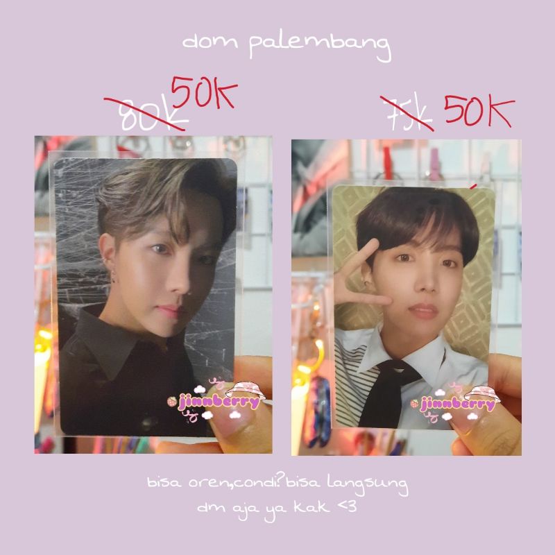 photocard jhope mots7 ver 2,jhope persona ver 3,seokjin photostrip butter