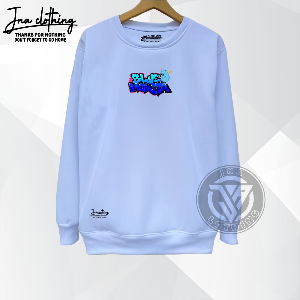 Crewneck Pria Distro Graffity Trending Masa Kini List Bluve Mosta Sweater CN Cowo Cewe Brand JNA Cotton Tebal Premium