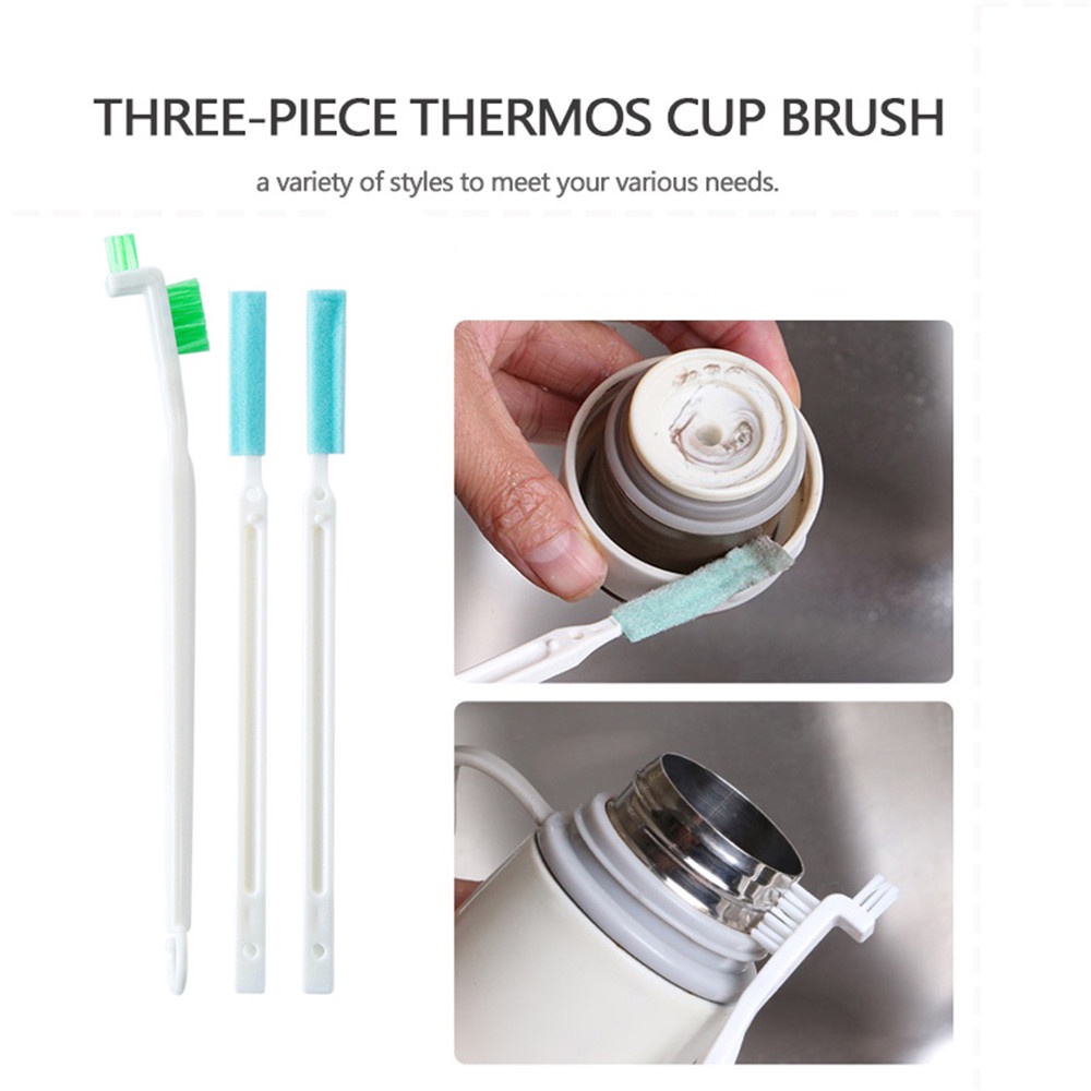 3pcs/set Sikat Pembersih Ketel Bulu Lembut Untuk Botol Susu Vacuum Cup Gagang Panjang Cuci Cup Nipple Brush