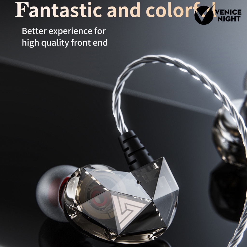 (VNEP) (Berkabel) QKZ AK2 Sport Headset Earbud In-Ear Earphone dengan Heavy Bass Microphone untuk Home Gym Office