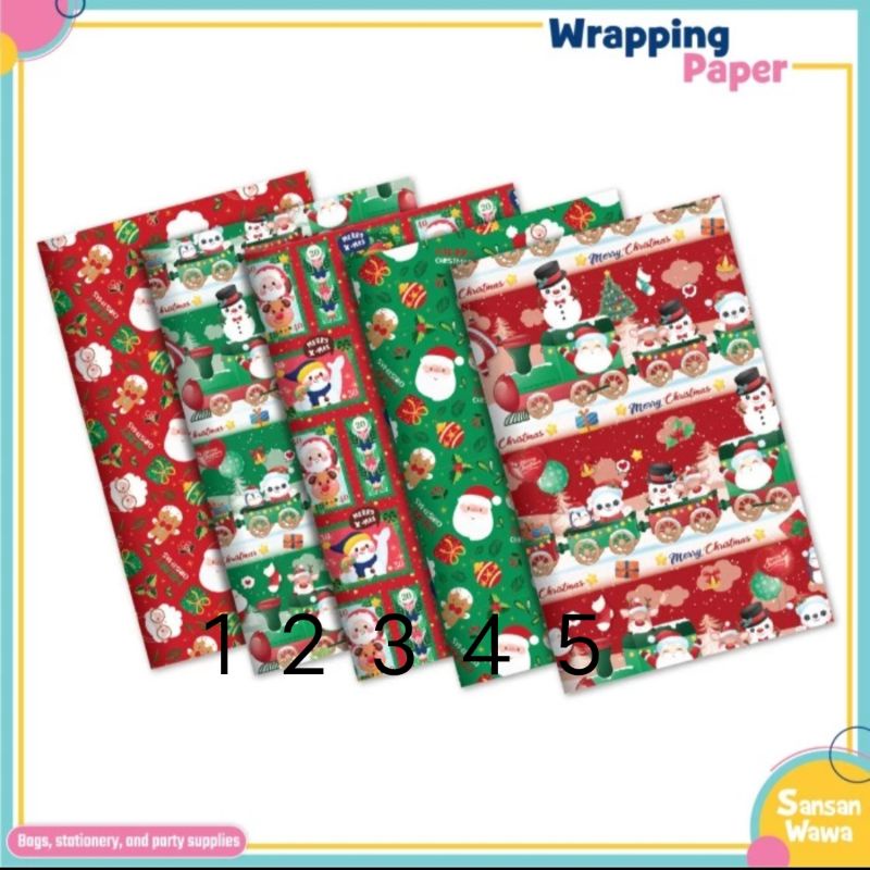 

CHRISTMAS GIFT WRAPPING PAPER KERTAS KADO MOTIF NATAL