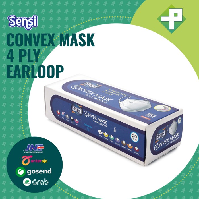 Masker Sensi Convex Mask 4 Ply Earloop Isi 20'S