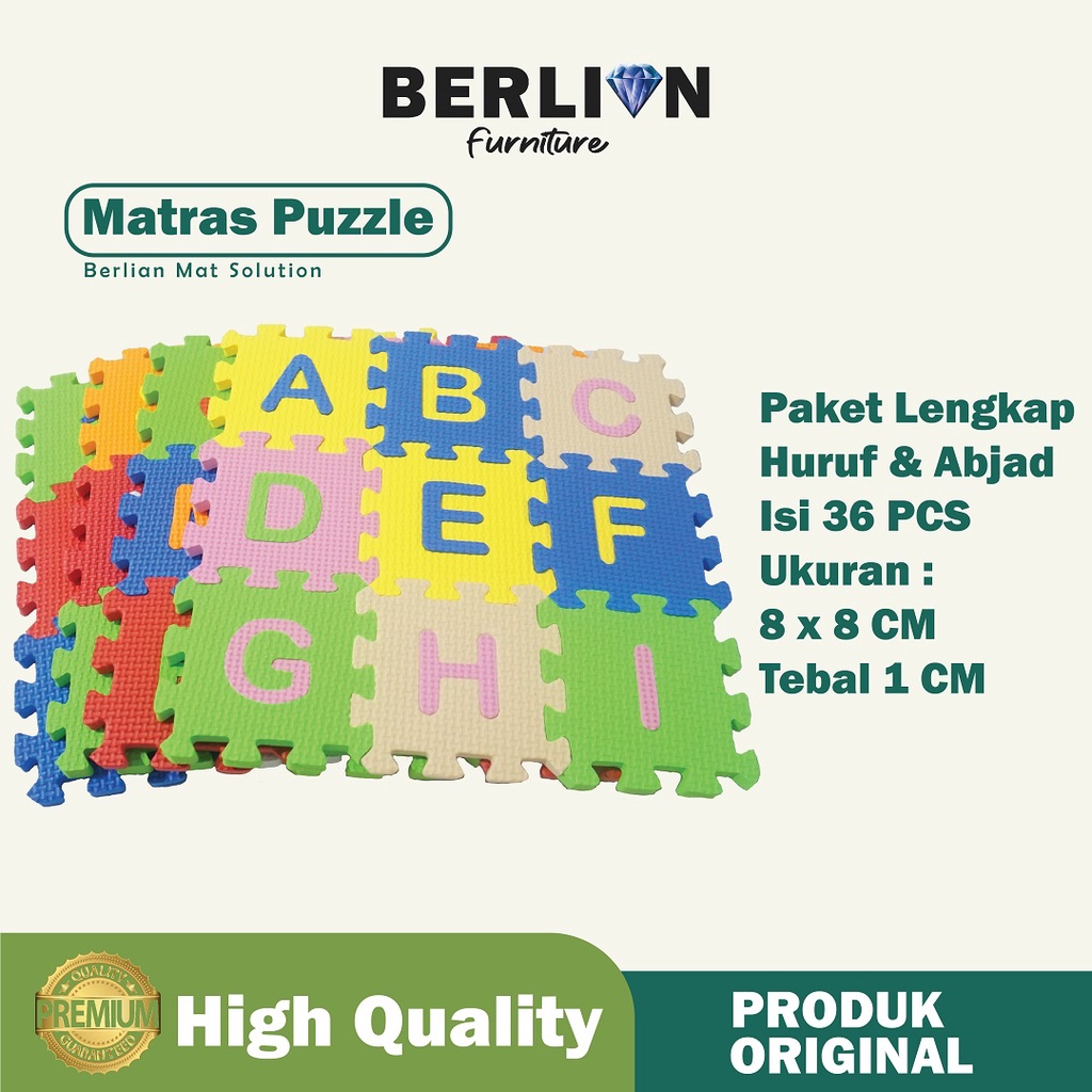 Matras Puzzle Abjad Mini A-Z / Huruf  0-9 8 x 8 Tbl 1 Cm isi 36 Pcs  / Alas Lantai / Playmat / Tikar / Karpet  / Alas Bermain anak