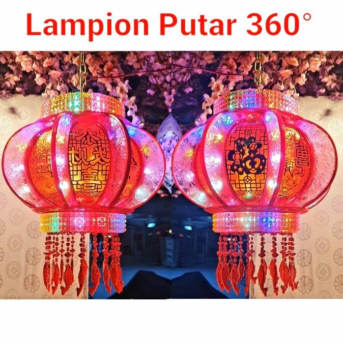 NEW Lampion Putar LED 360 Lampu Imlek Fu Dekorasi Lampion Imlek Murah