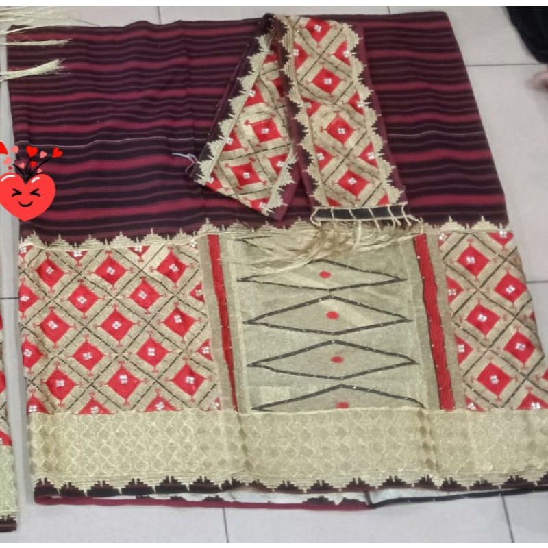 kain bapak tapis bordir tapis lampung papa set peci