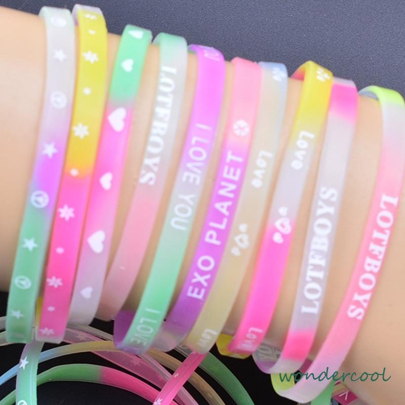 Bracelet Silicon Luminous Luminous Couple Wristband Untuk Wanita/Pria-Won