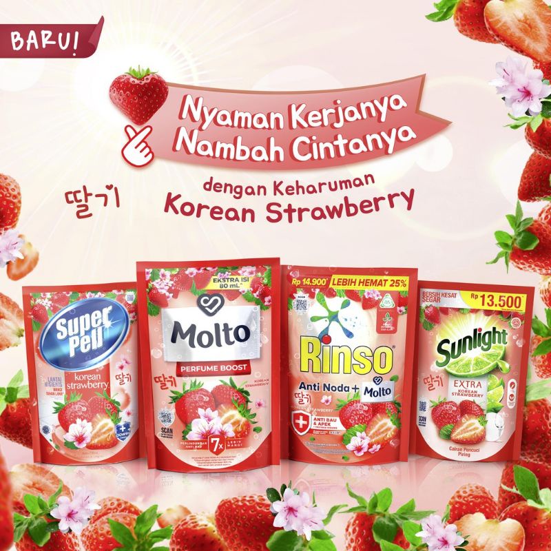 Sunlight Sabun Cuci Piring Cair Korean Strawberry 560mL