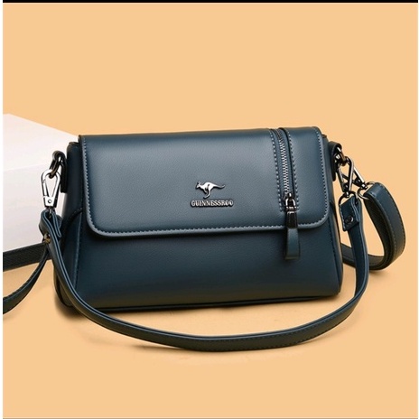 Tas Selempang Kotak Wanita Tas Selempang Bahu Kulit PU Lembut Kualitas Tinggi untuk Wanita 2022 Tas Tangan Mewah Baru Tas Wanita Tas Messenger Desainer Kantung-NAVY