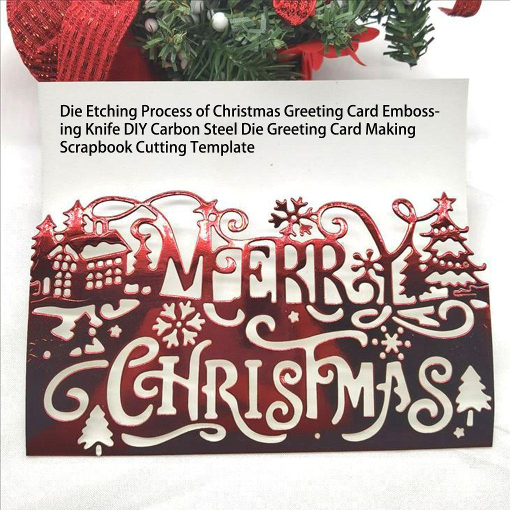 Cetakan Stensil Cutting Dies Motif Merry Christmas Bahan Baja Untuk Scrapbook / Craft DIY / Kartu Ucapan 2020