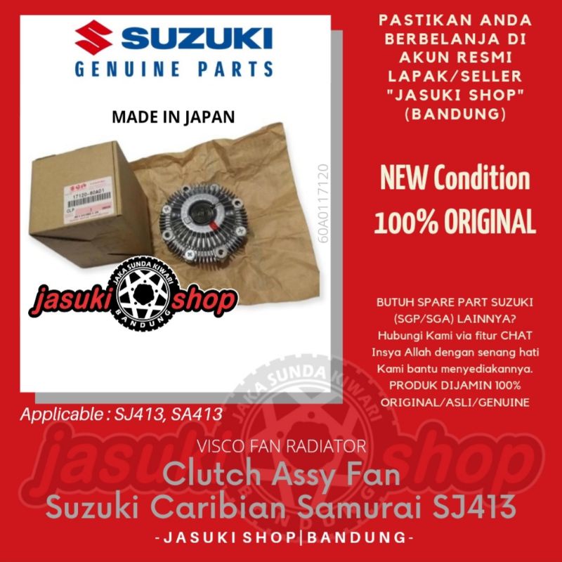 Clutch Assy Visco Fan Radiator Suzuki Jimny Caribian Samurai SJ413 Asli Ori Original SGP
